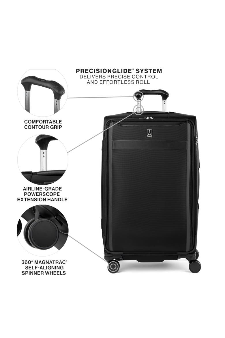 Versapack + Lightweight Softside Expandable 29" Large Checked Spinner Luggage, Alternate, color, Black