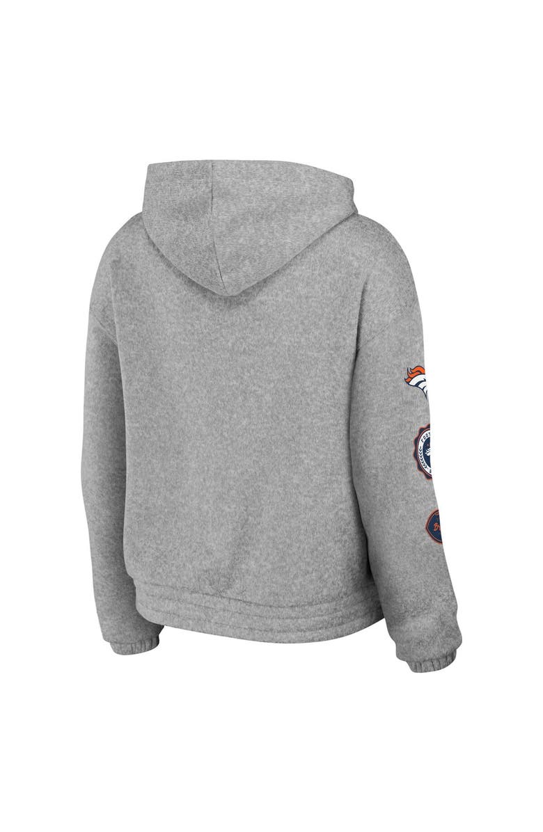 WEAR by Erin Andrews Women's WEAR by Erin Andrews Heather Gray Denver Broncos Full-Zip Hoodie, Alternate, color, 