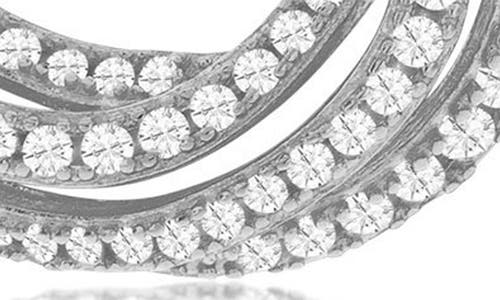 Suzy Levian Pavé Cubic Zirconia Twisted Hoop Earrings
