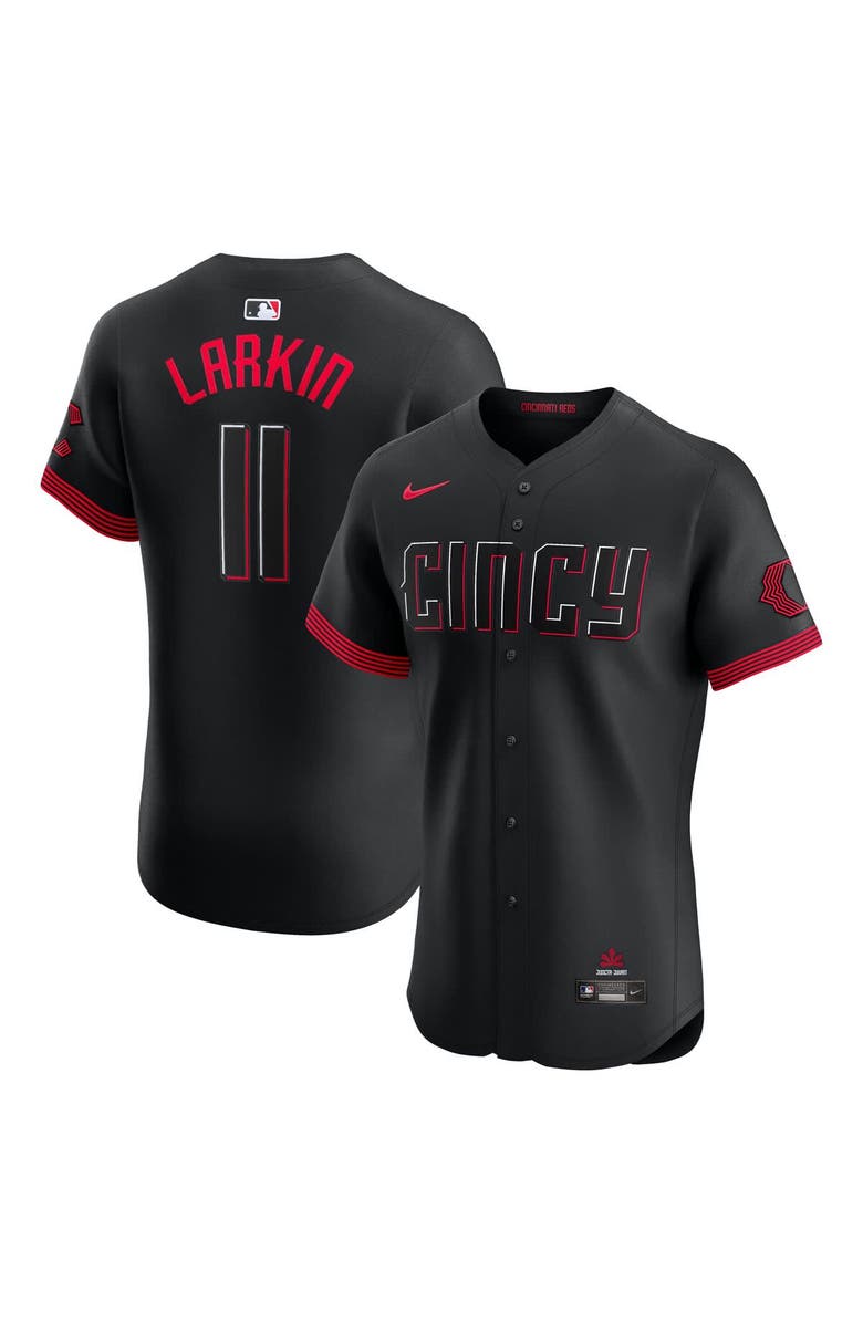 Nike Men's Nike Barry Larkin Black Cincinnati Reds City Connect Elite Jersey, Main, color, Black
