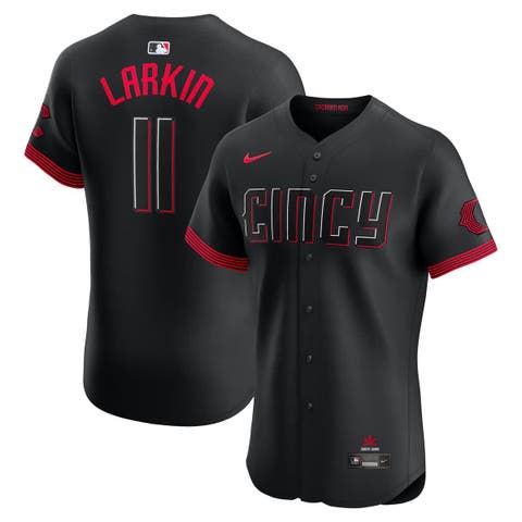 Men's Nike Barry Larkin Black Cincinnati Reds City Connect Elite Jersey