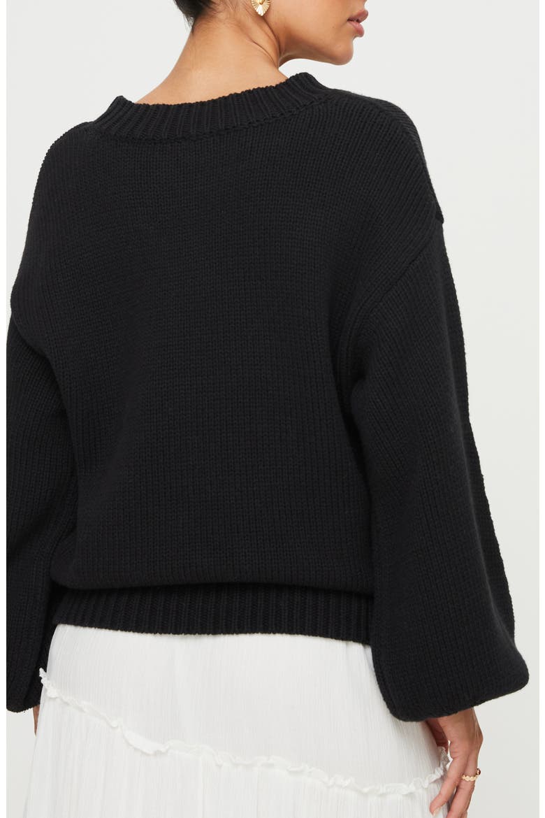 Harmony Balloon Sleeve Sweater, Alternate, color, BLACK