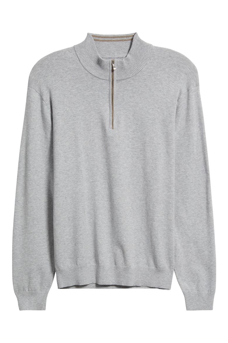 Desmond Half Zip Sweater, Alternate, color, PEBBLE