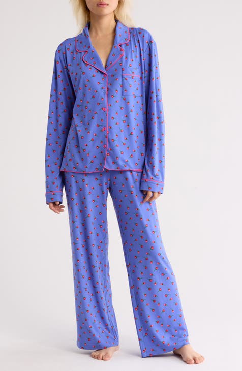 Quiet Night Long Sleeve Button-Up Top & Pants Pajamas