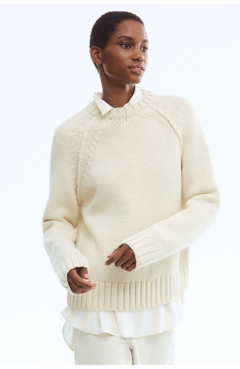 H&M Raglan-sleeved Jumper, Main, color, Cream
