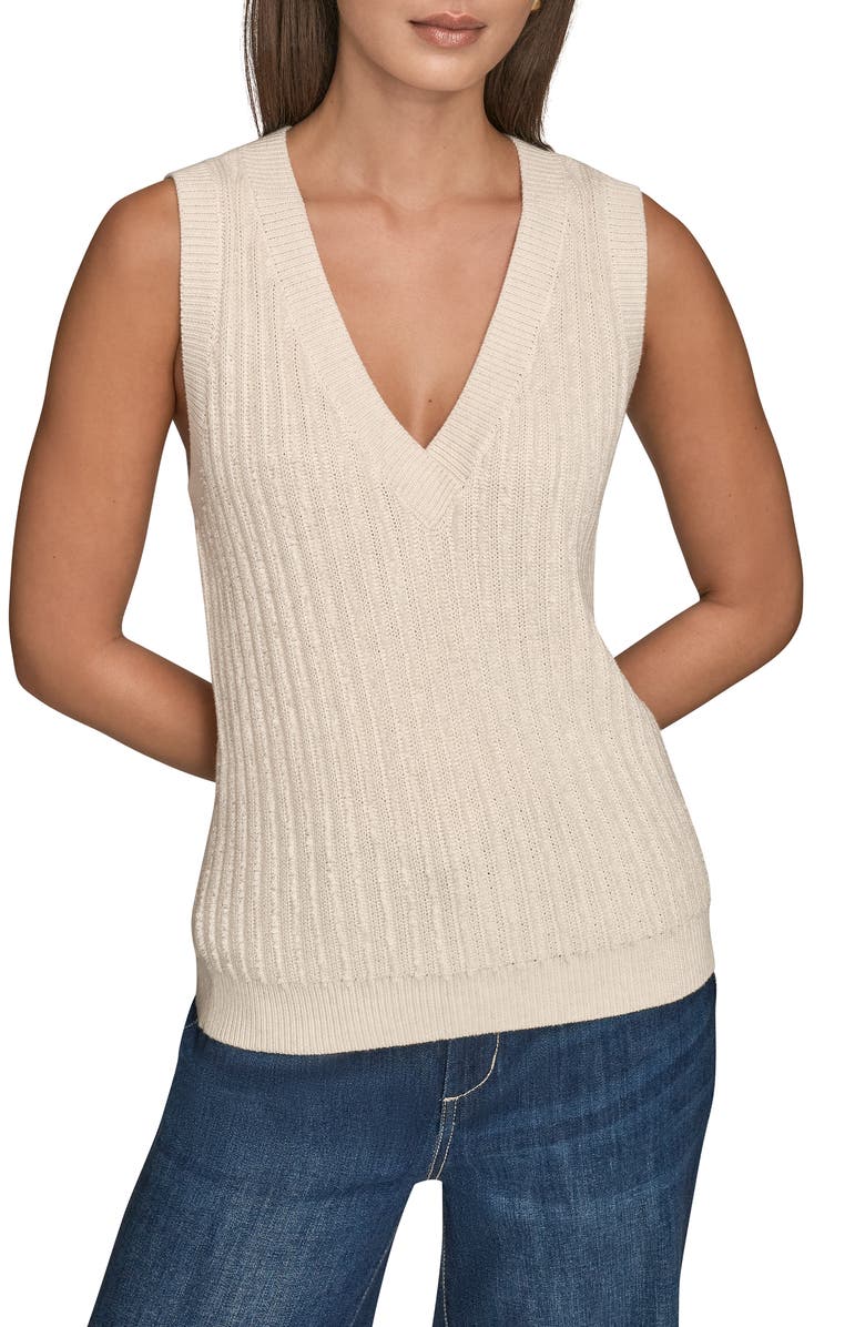 Donna Karan New York V-Neck Sweater Tank, Main, color, 