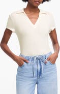 Madewell V-Neck Rib Polo Top