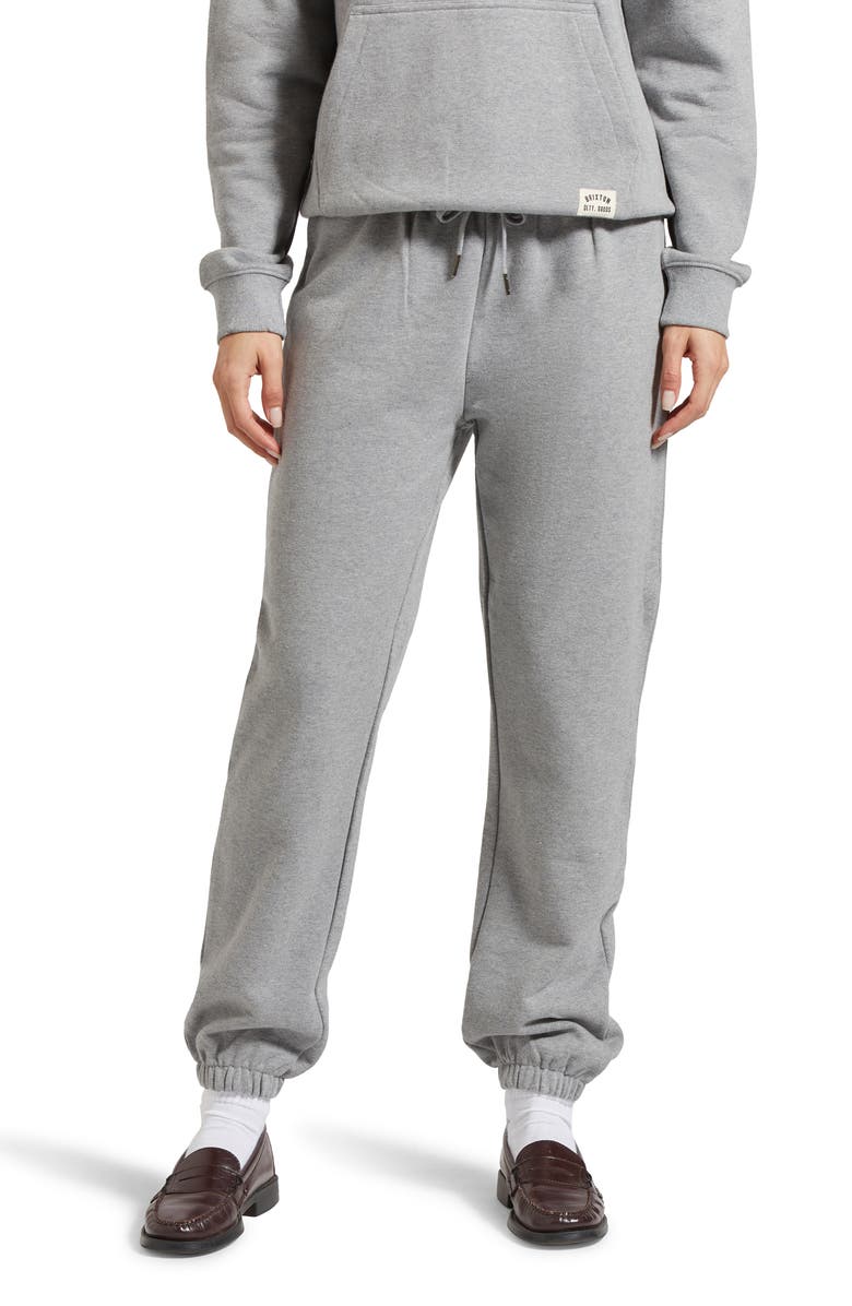 Brixton Cotton French Terry Sweatpants, Main, color, Heather Grey
