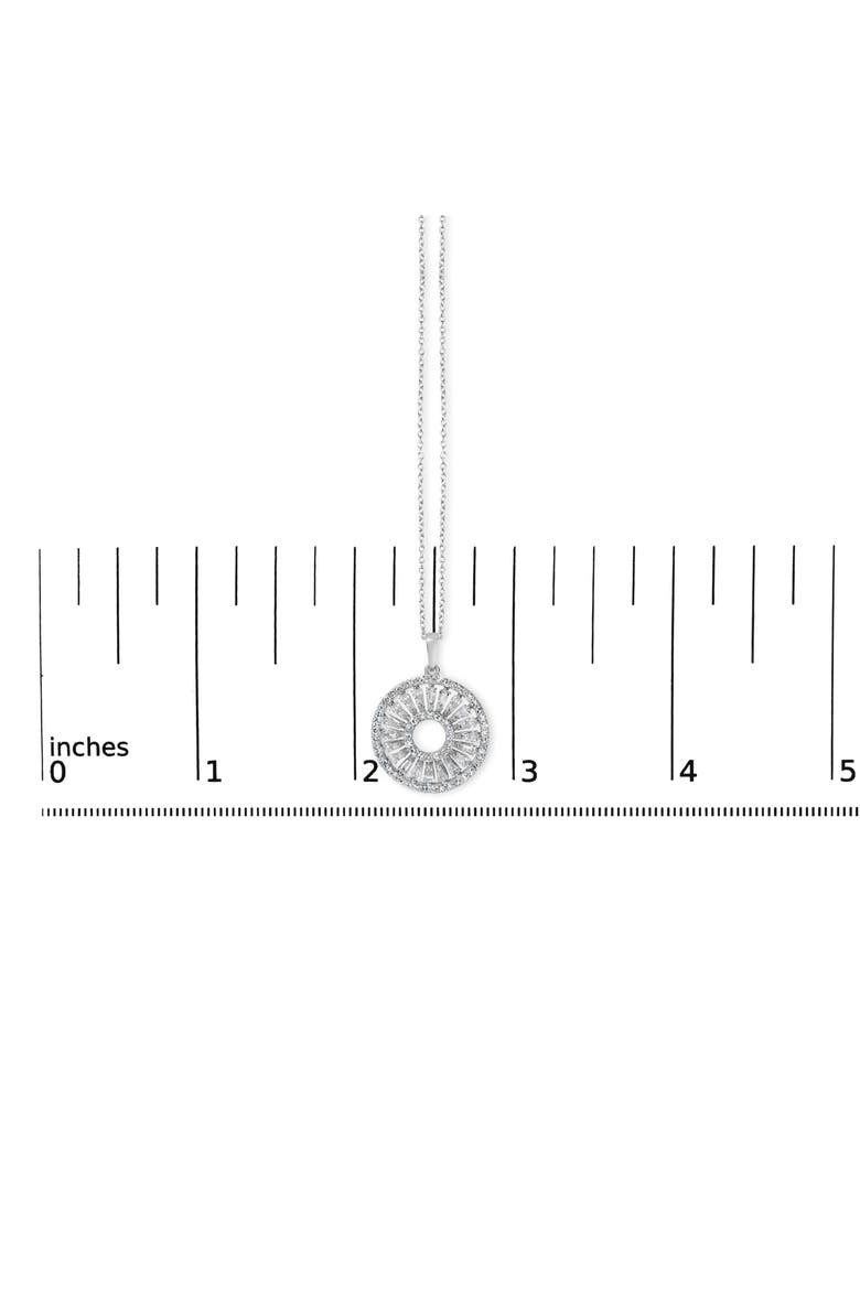 Sterling Silver 1 1/6 Cttw Diamond Openwork Medallion Pendant Necklace, Alternate, color, Silver