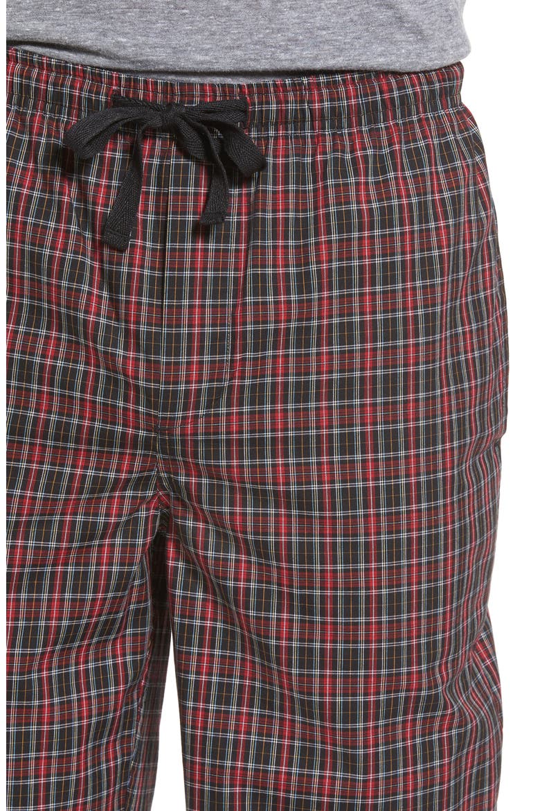 Poplin Pajama Pants, Alternate, color, RED CHILI - BLACK TARTAN