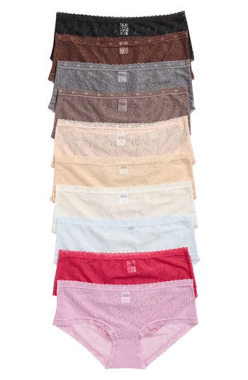 Nordstrom Rack Assorted 10-pack Lace Hipster Briefs