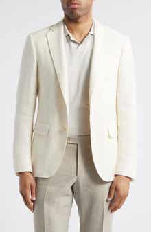 Canali Kei Trim Fit Linen, Silk & Wool Blend Sport Coat