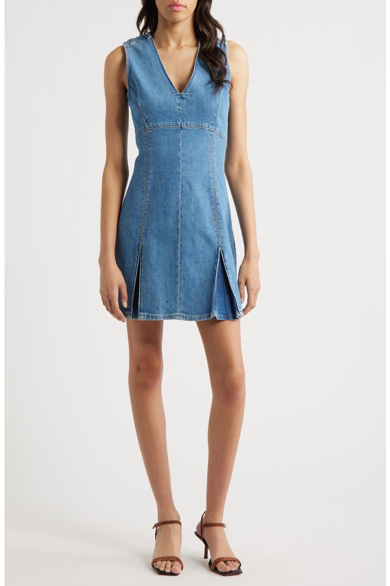 Serra Pleated Denim Minidress, Main, color, BRISTOL
