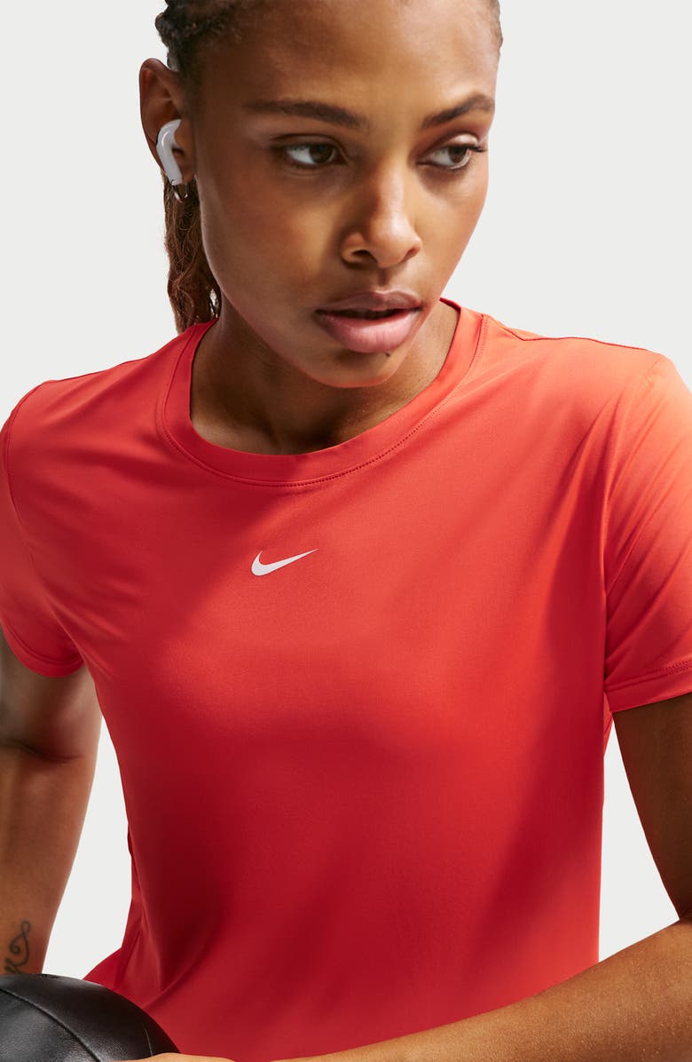 Nike One Classic Dri-FIT Training Top, Alternate, color, Light Crimson/ White