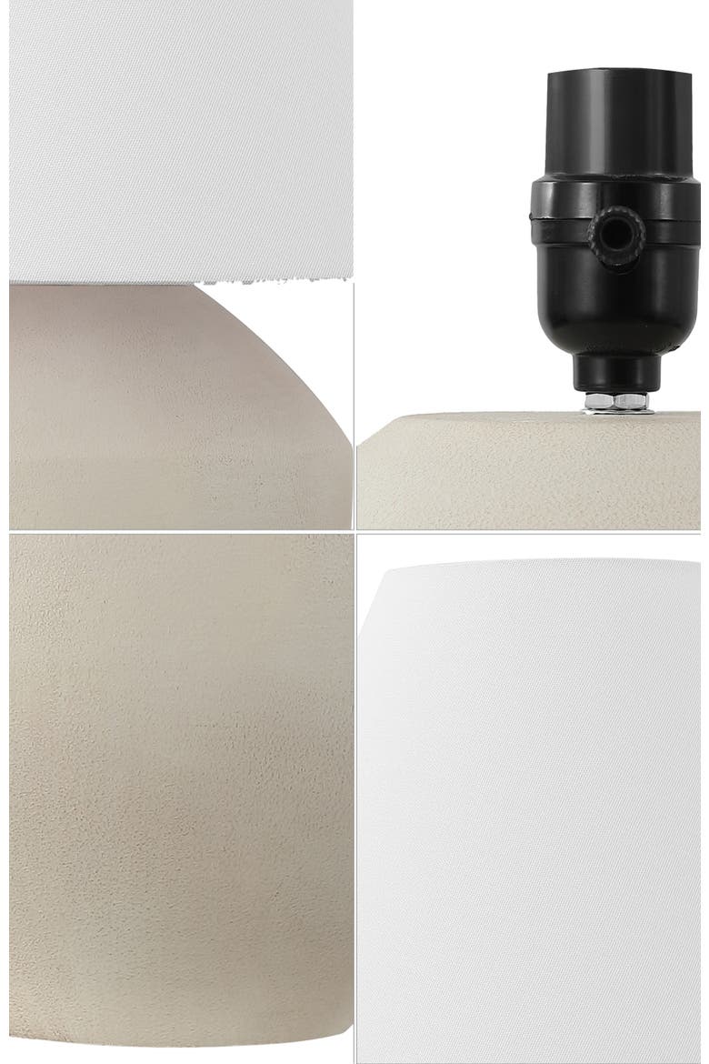 Ralf 20.5" Minimalist Scandinavian Resin/Iron LED Table Lamp, Alternate, color, Matte Cream