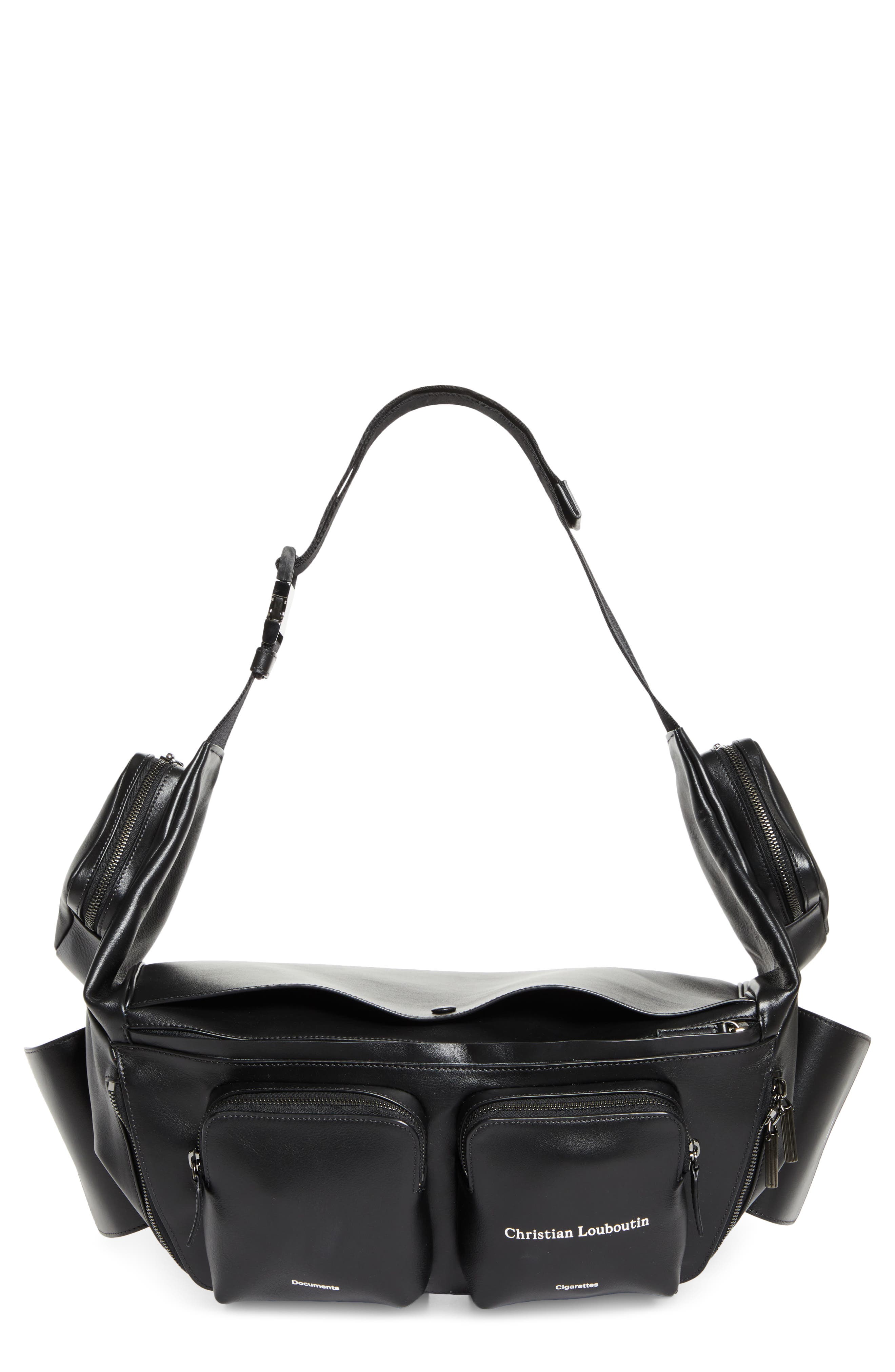 Nostalgic Multi Pocket ATL Leather Belt Bag, Main, color, BLACK