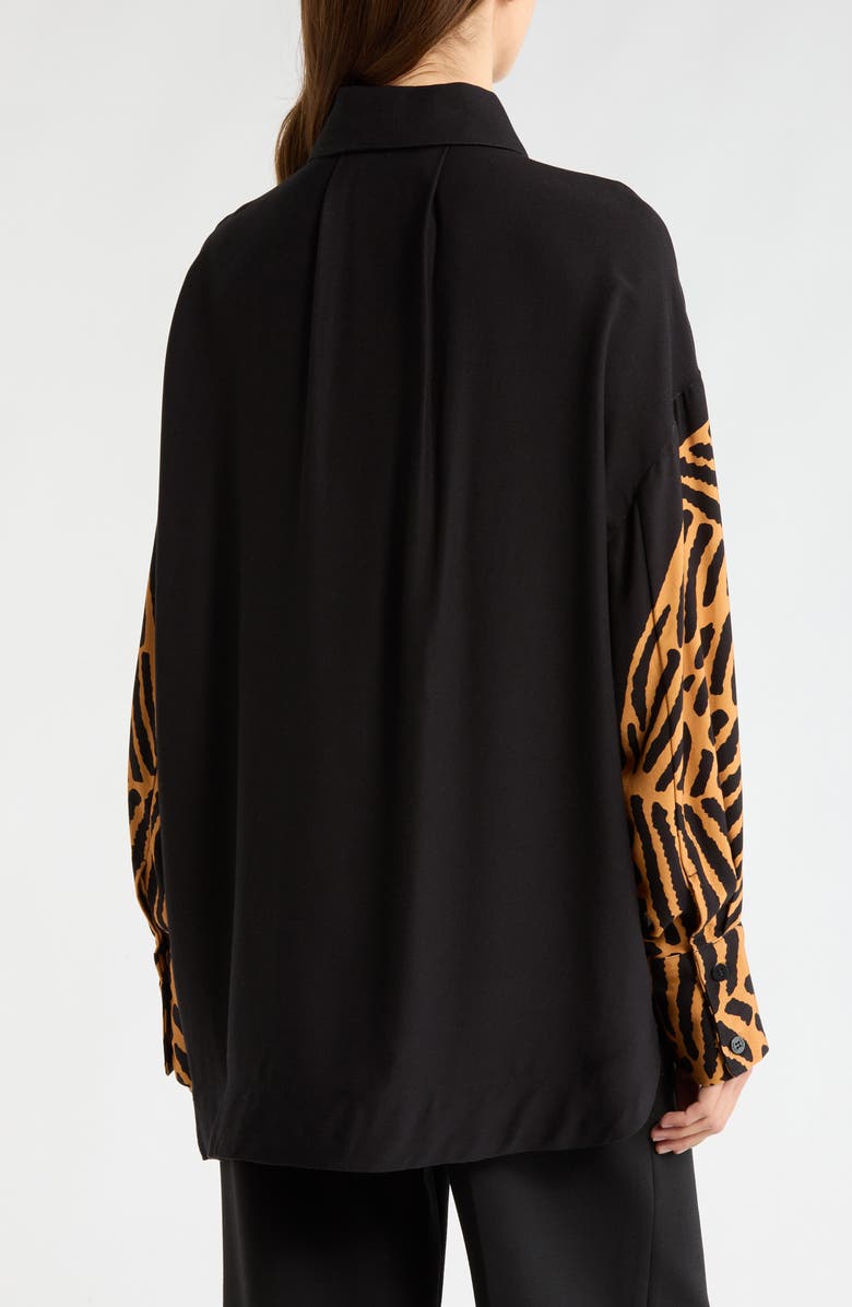 FARM Rio Tiger Button-Up Shirt, Alternate, color, Black