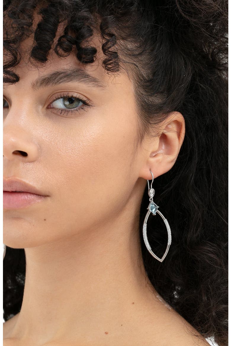 The Celeste Earrings, Alternate, color, Sterling Silver/Blue CZ