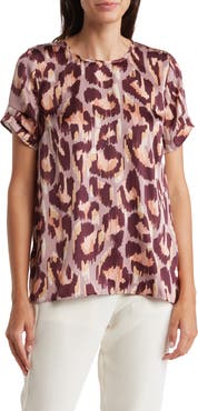 DR2 by Daniel Rainn Pinched Sleeve Satin High/Low Top