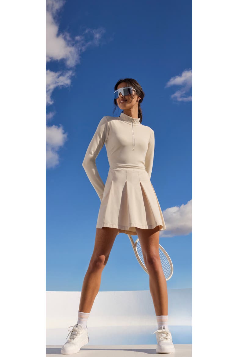 Peak Hybrid Long Sleeve Dress, Alternate, color, MOONBEAM
