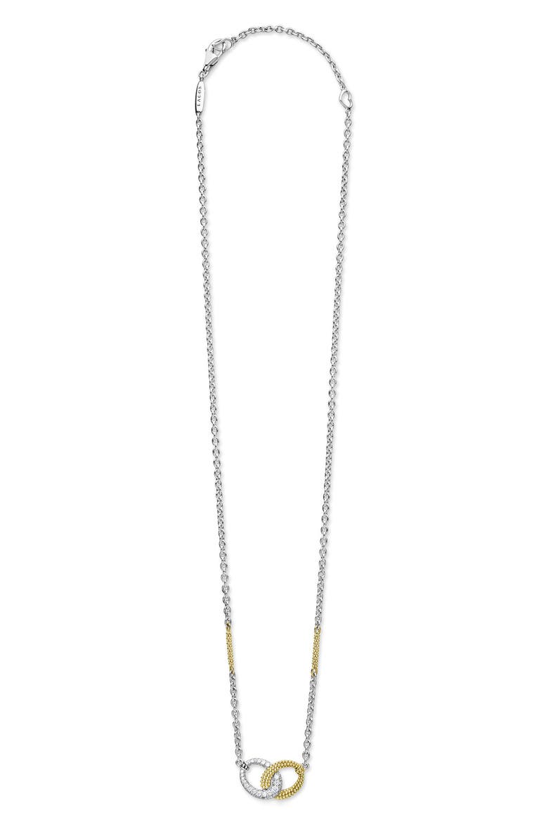 Caviar Lux Ring Pendant Necklace, Alternate, color, STERLING SILVER