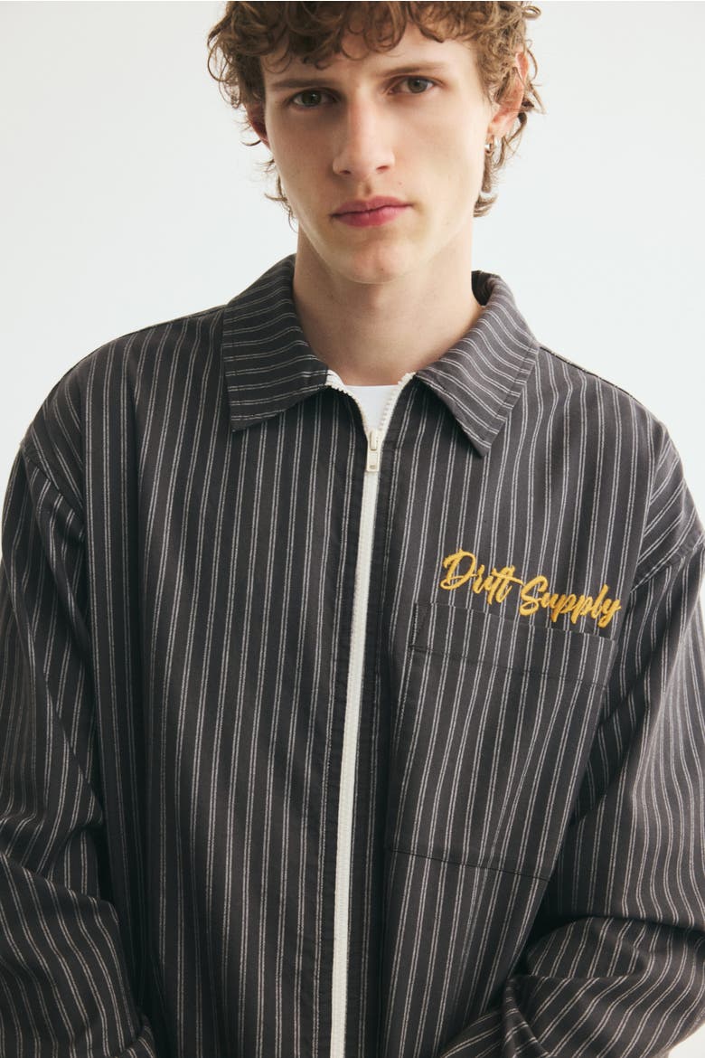 Embroidered Cotton Overshirt, Alternate, color, Dark khaki green/Drift Supply