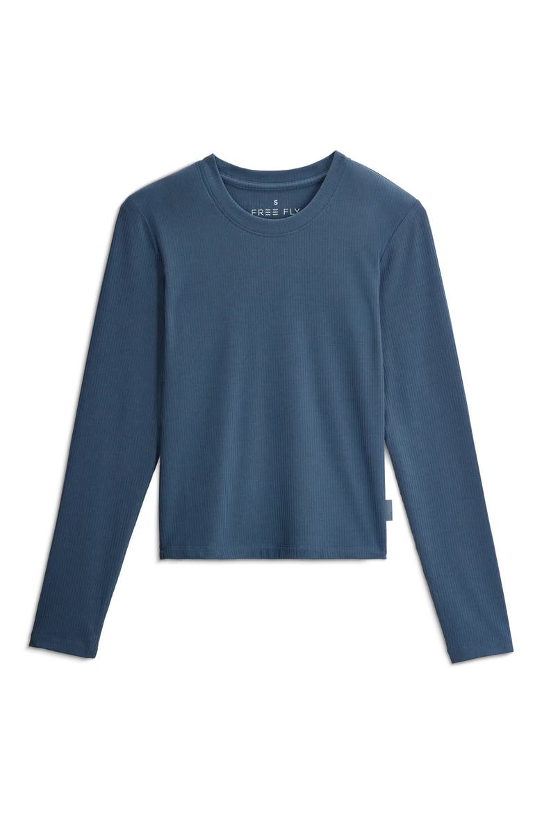 Long Sleeve Rib T-Shirt, Alternate, color, PACIFIC BLUE