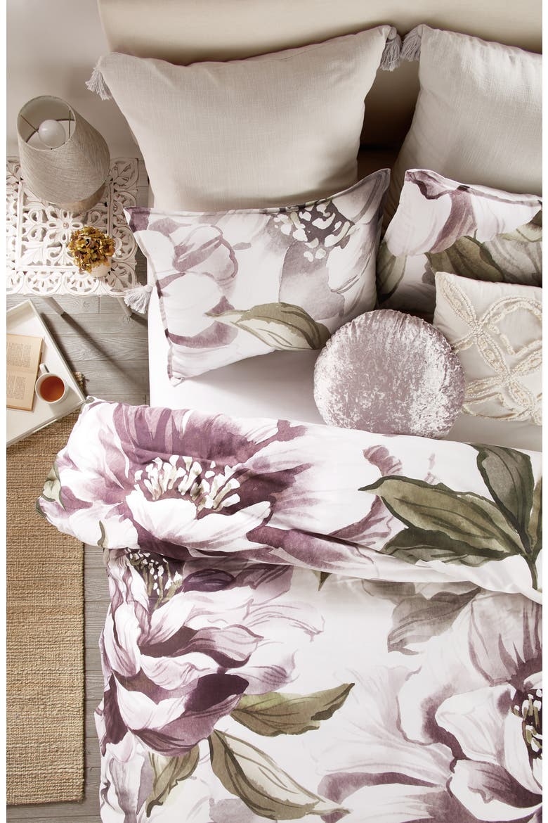 Peony Blooms Comforter & Sham Set, Alternate, color, PURPLE