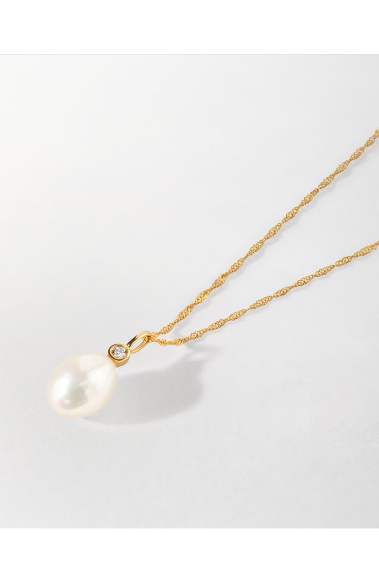 Edge of Ember Pearl Diamond Necklace, Alternate, color, Pearl