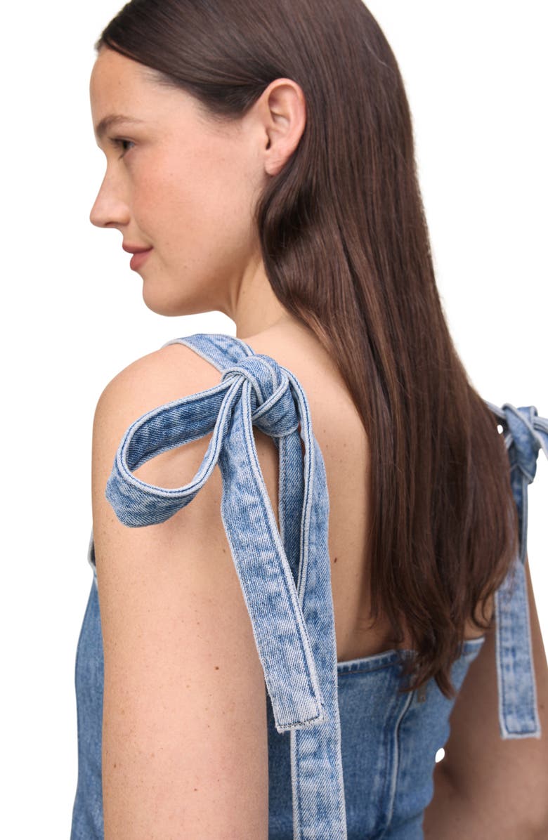 WARP+WEFT Mem Tie Strap Denim Dress, Alternate, color, 