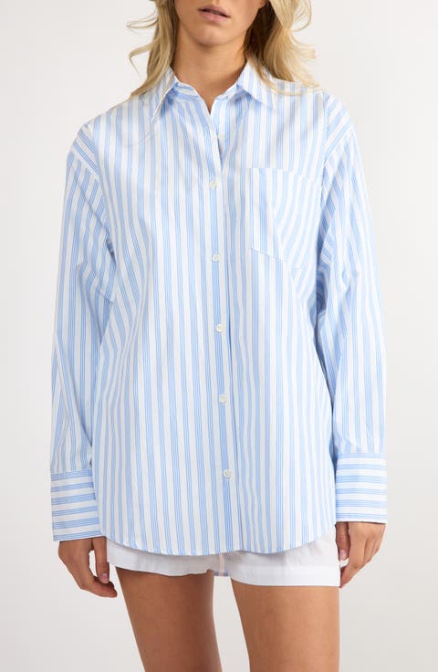 Seaside Stripe Button-Up Shirt