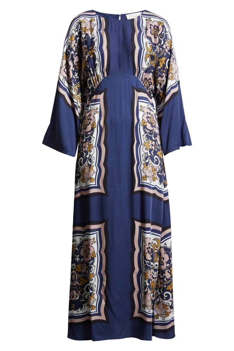 Fawn Long Sleeve Satin Maxi Dress, Alternate, color, FLORAL ANISE