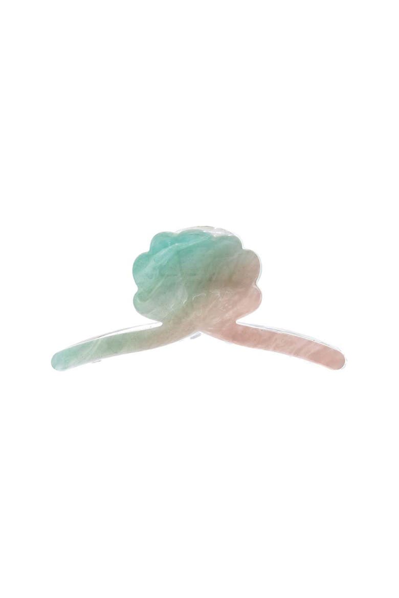 Pastel Loop Shell Claw Clip, Main, color, Green