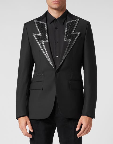 One-Button Blazer Slim Fit Men