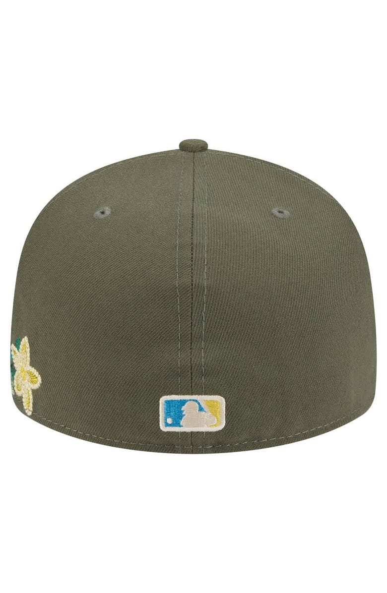 New Era Men's New Era Olive Tampa Bay Rays Tonal Florals 59FIFTY Fitted Hat, Alternate, color, Olive