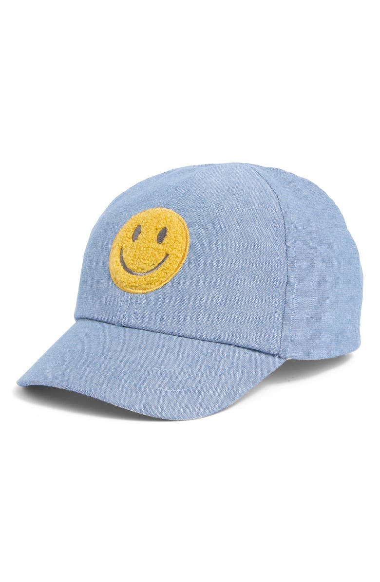 Toby Smiley Patch Chambray Baseball Cap, Main, color, Chambray