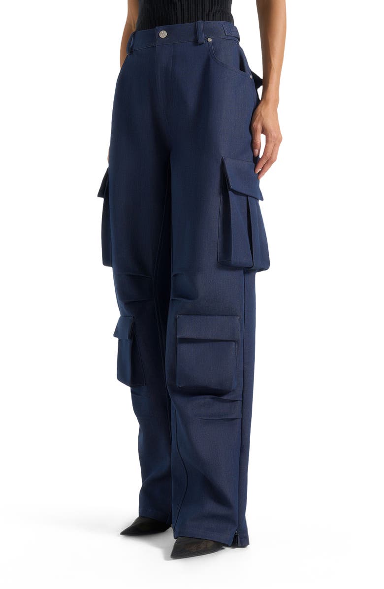 Manière De Voir Emilie High Waisted Cargo Pants, Alternate, color, Indigo