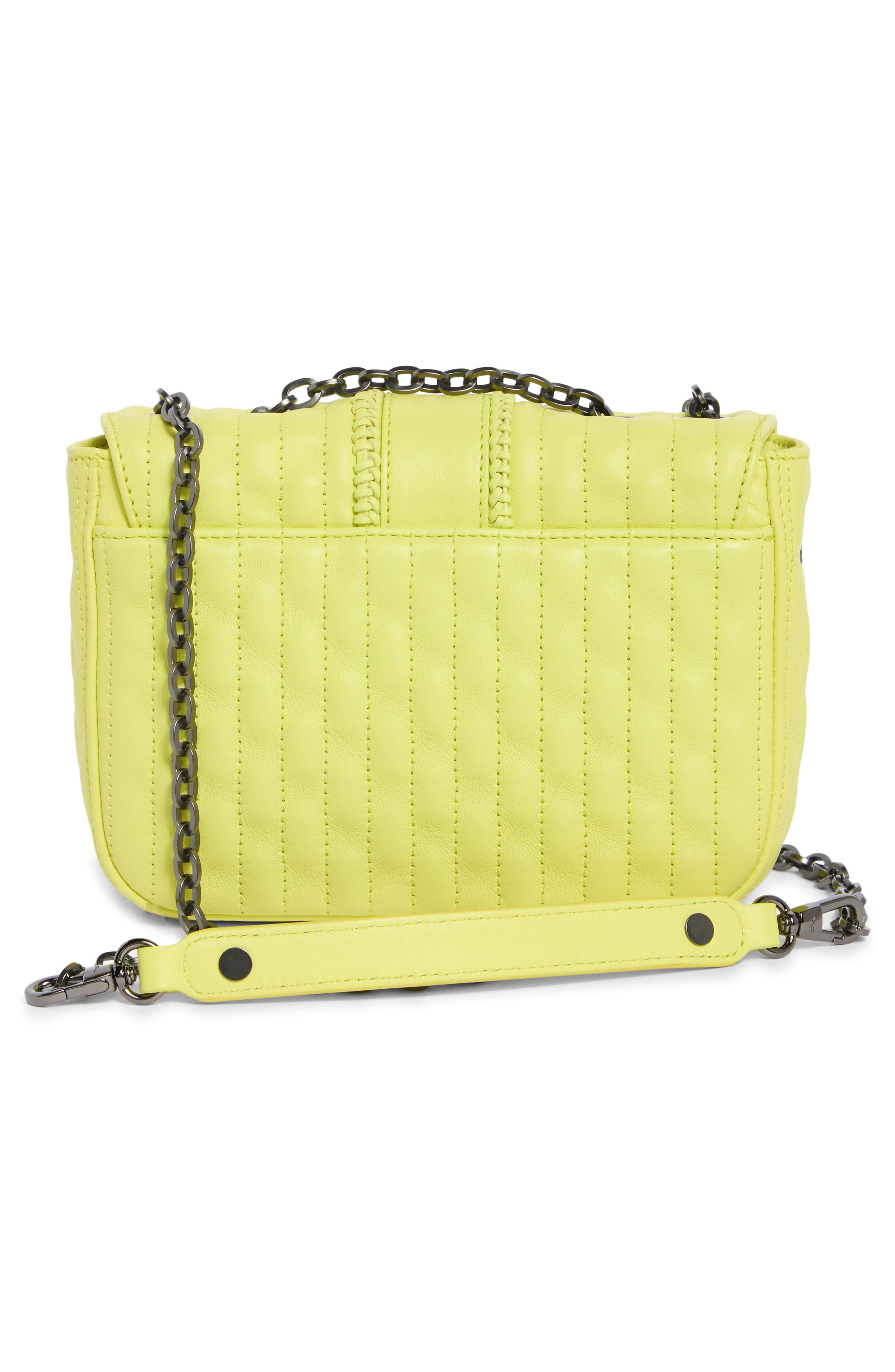Extra Small Quilted Leather Crossbody Bag, Alternate, color, NEON YLW