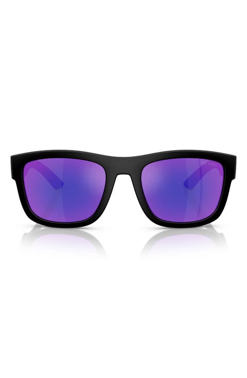 53mm Mirrored Pillow Sunglasses