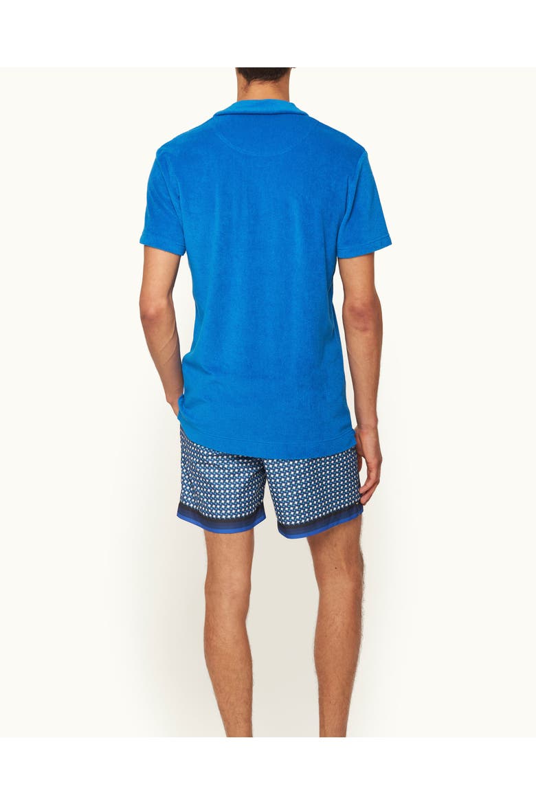 Terry Towelling Tailored Fit Towelling Polo Shirt, Alternate, color, NOVA BLUE