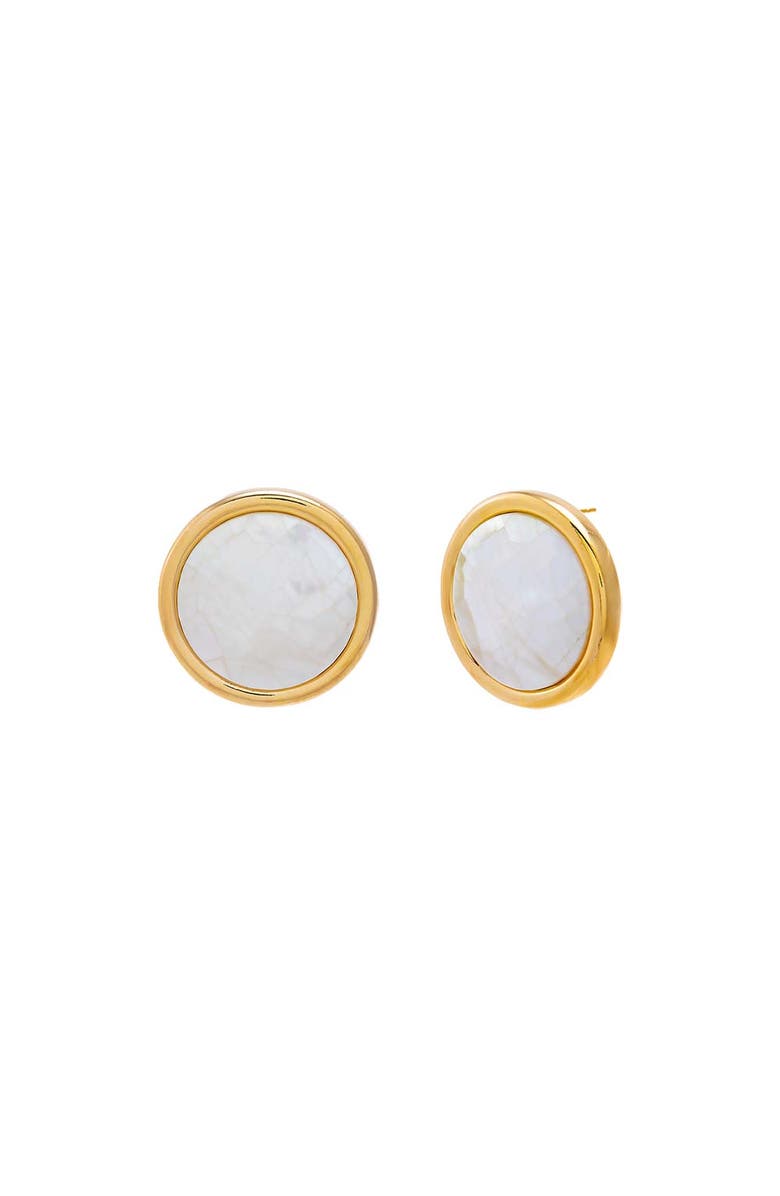 BY ADINA EDEN White Marble Stud Earring, Main, color, 