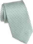 David Donahue Neat Floral Medallion Silk Tie