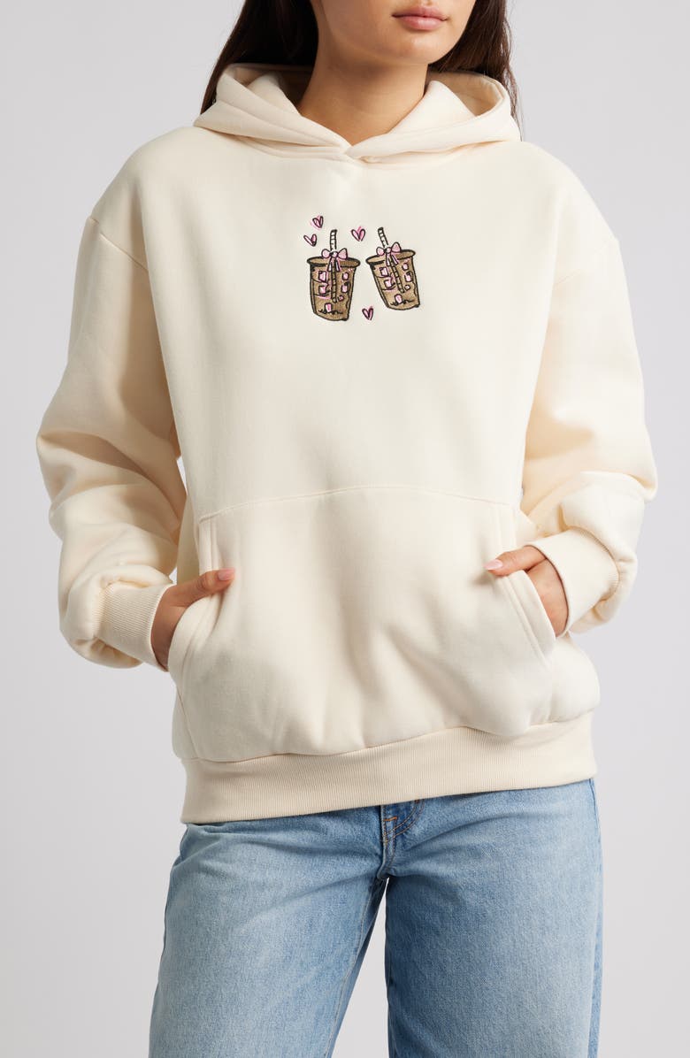 HAPPY CAMP3R Latte Love Hoodie, Main, color, Cream