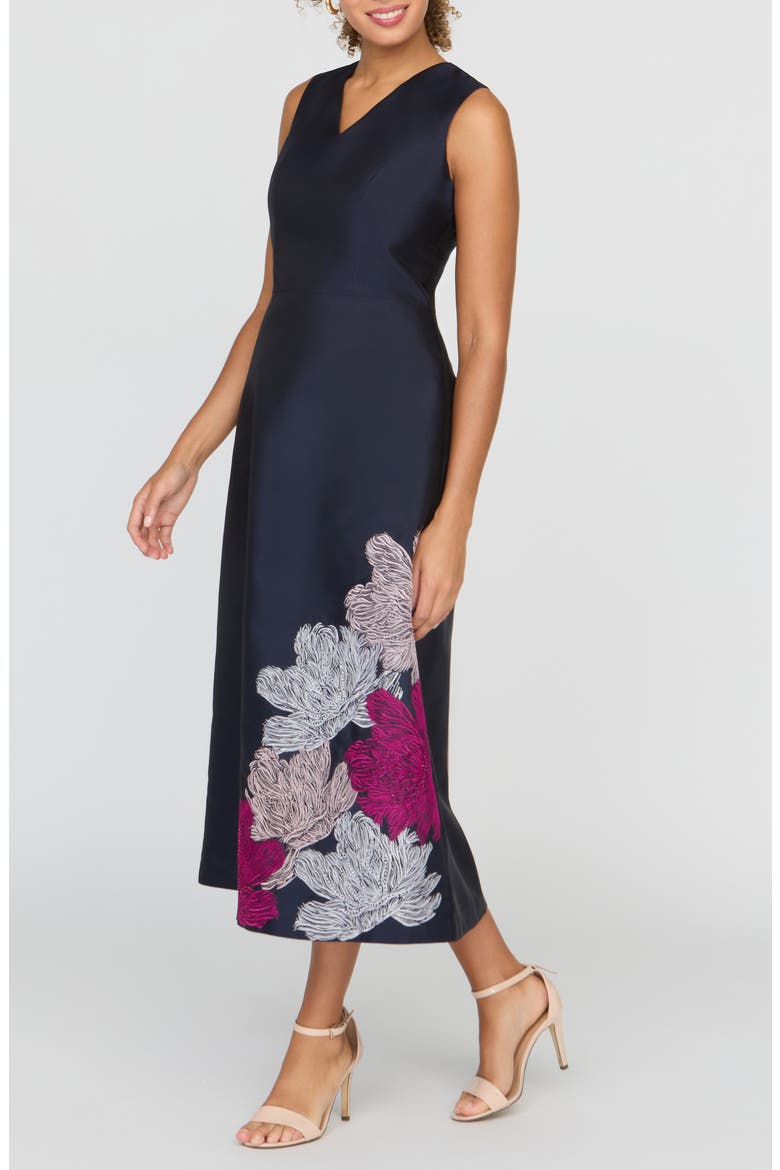 Aria Floral Cocktail Dress, Alternate, color, DARK NAVY