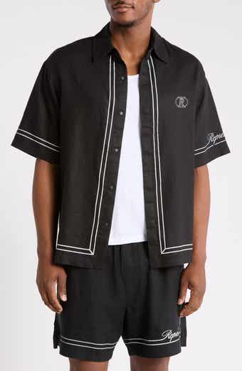 Border Stripe Cotton Button-up Shirt