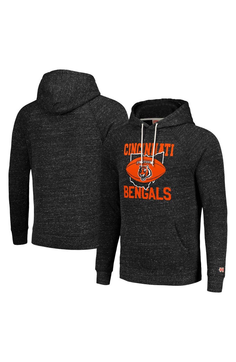 Homage Unisex Homage  Charcoal Cincinnati Bengals Hyperlocal Raglan Pullover Hoodie, Main, color, 