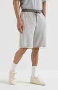 Brunello Cucinelli Cotton French terry Bermuda shorts with embroidery