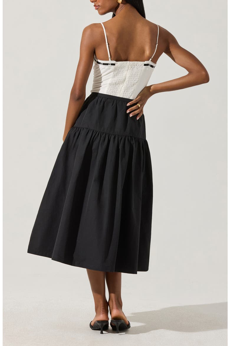 Drop Waist Cotton Blend Skirt, Alternate, color, BLACK