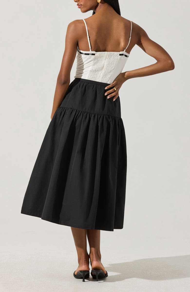 ASTR the Label Drop Waist Cotton Blend Skirt, Alternate, color, Black