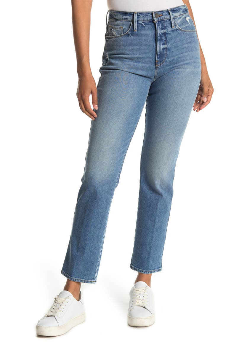 Le Sylvie High Waist Slender Straight Leg Jeans, Main, color, MIRADA RIPS